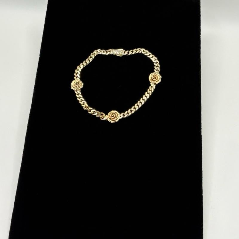 14K Gold Rose Bracelet