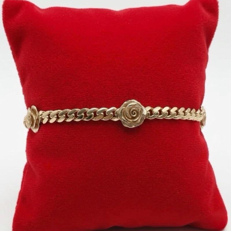 14K Gold Rose Bracelet