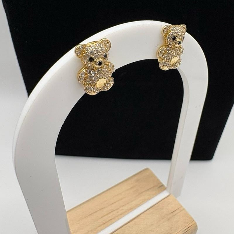 14K Gold Bear Earrings