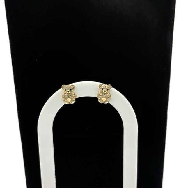 14K Gold Bear Earrings