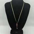 14K Gold Necklace with Heart-Key Pendant