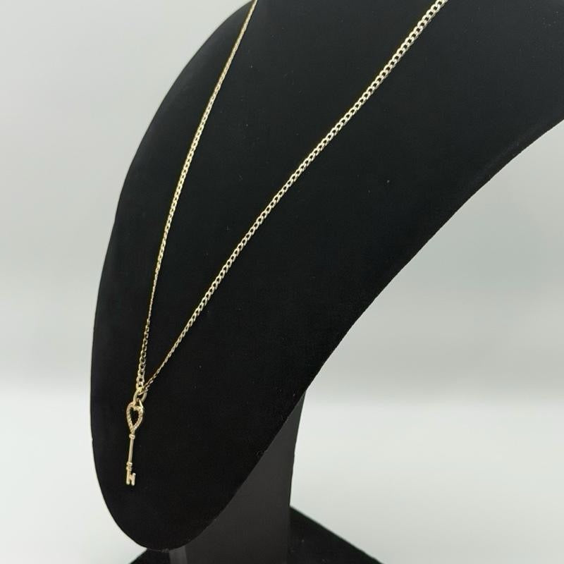 14K Gold Necklace with Heart-Key Pendant