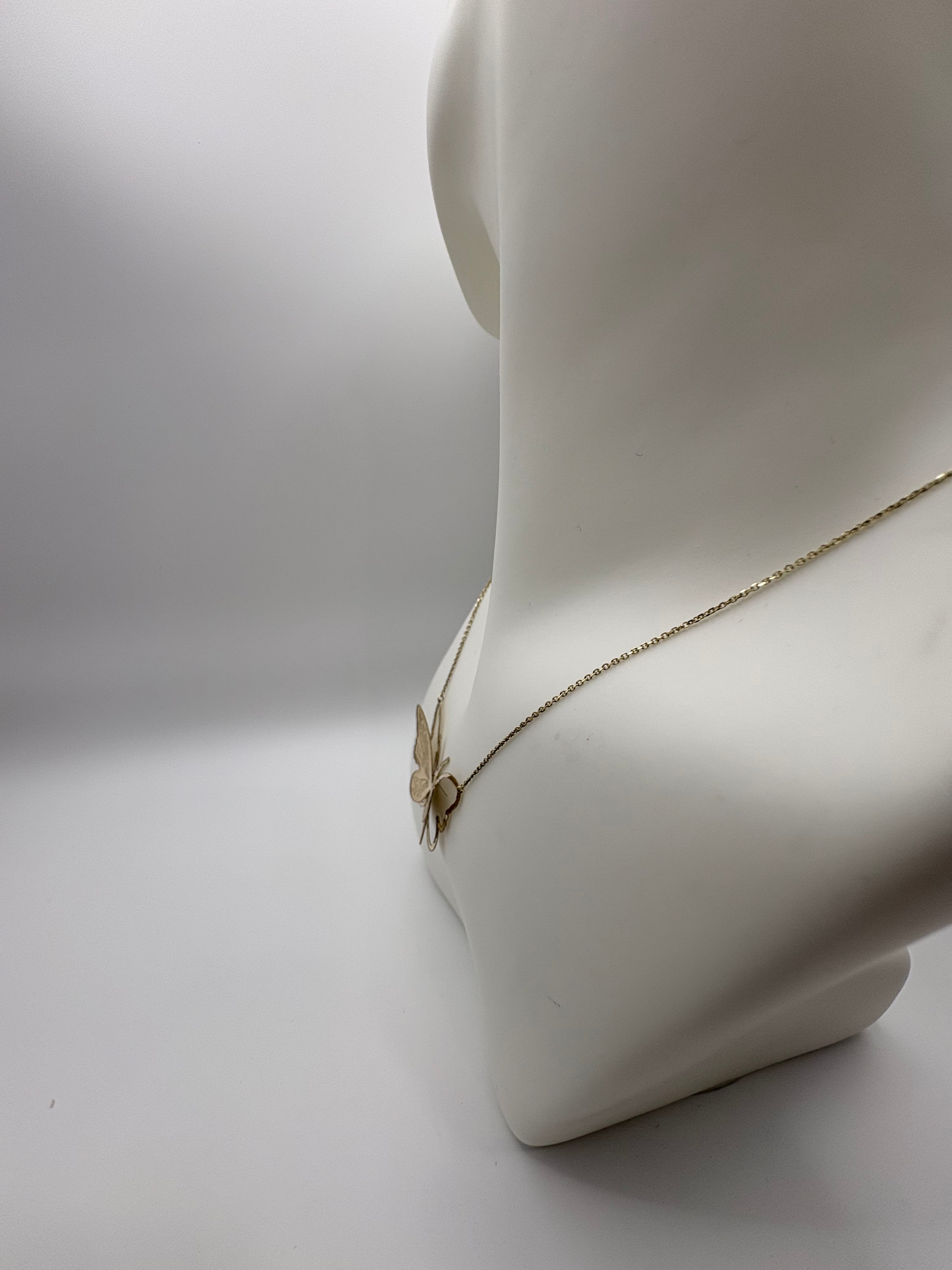 10K Gold Necklace with Butterfly Pendant